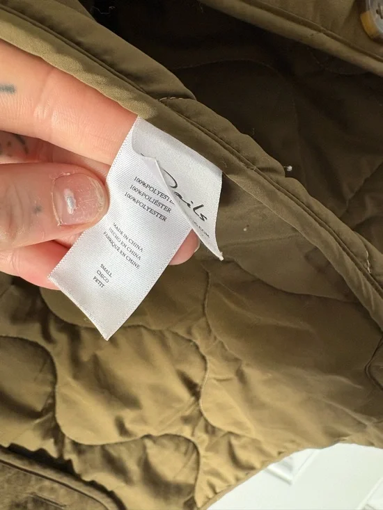 Rails Quilted Longline Puffer Jacket in Khaki - Picture 4 of 4